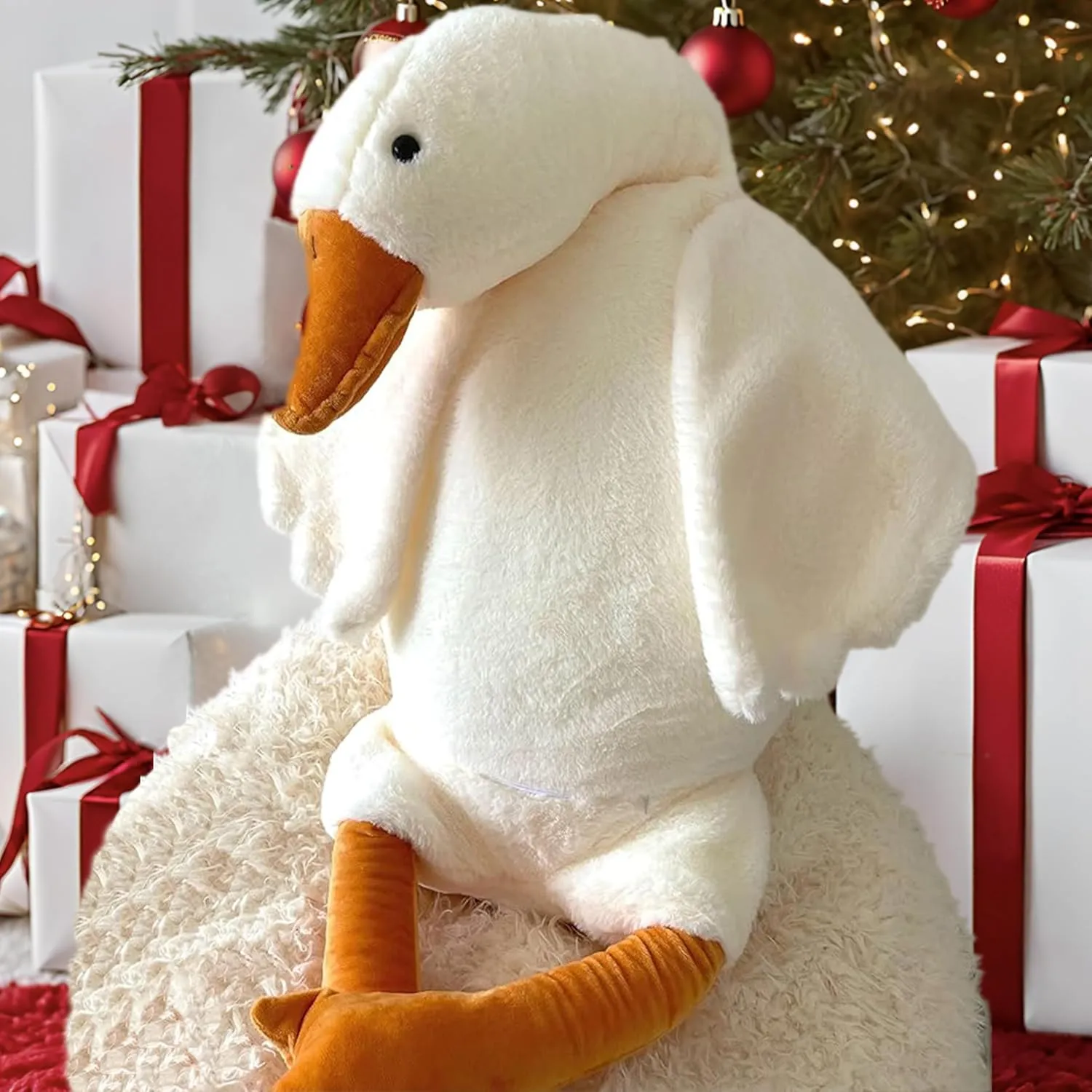 Tanha Goose Plush, Soft Goose Stuffed Animal, Cute Large Stuffed Goose, White Duck Plush Gift for Girlfriend, Kids or Best Friend（51inch, 130cm）