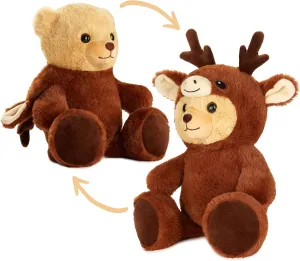 Teddy Deer - 10 Inch Teddy Bear in Deer Costume with Hood - Cuddly Toy for Cosy Adventures - Stuffed Animal for Children