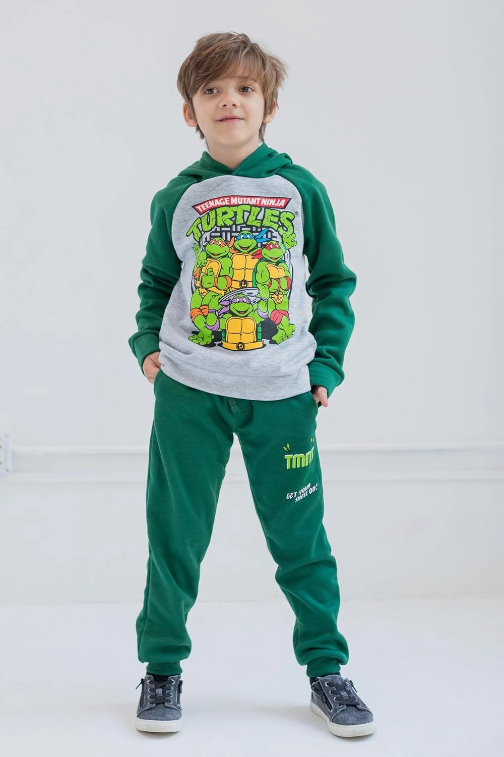 Teenage Mutant Ninja Turtles Fleece Pullover Hoodie and Pants Outfit Set Toddler to Big Kid Sizes (2T - 18-20)