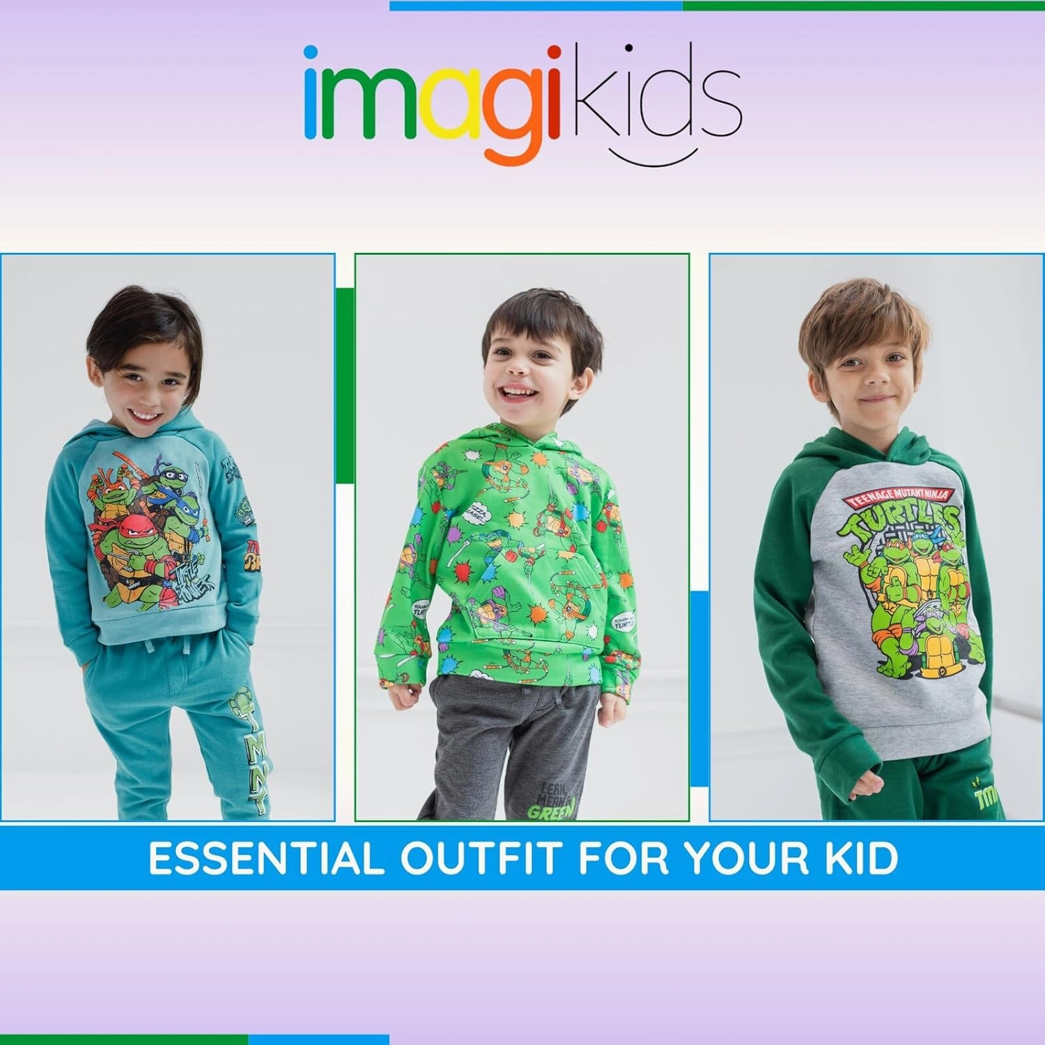 Teenage Mutant Ninja Turtles Fleece Pullover Hoodie and Pants Outfit Set Toddler to Big Kid Sizes (2T - 18-20)