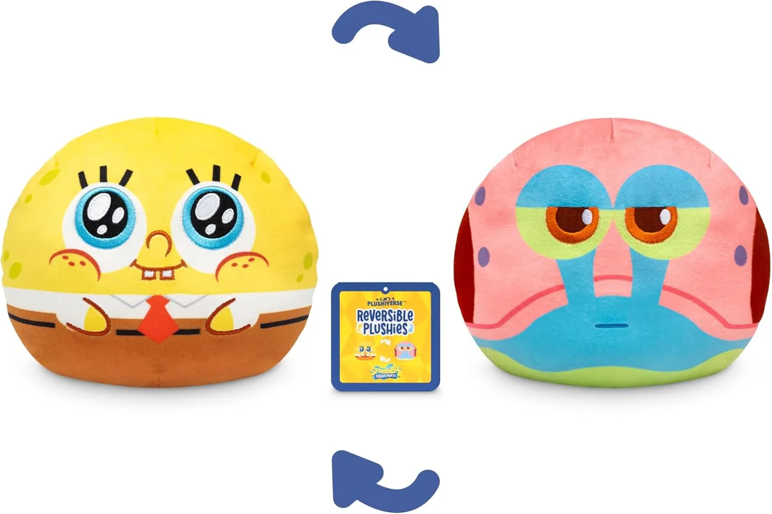 TeeTurtle Spongebob Squarepants 6" Reversible Plushie - Spongebob Squarepants and Gary The Snail - Bikini Bottom Buddies Amazon Exclusive - Cute Kawaii Soft Stuffed Animal