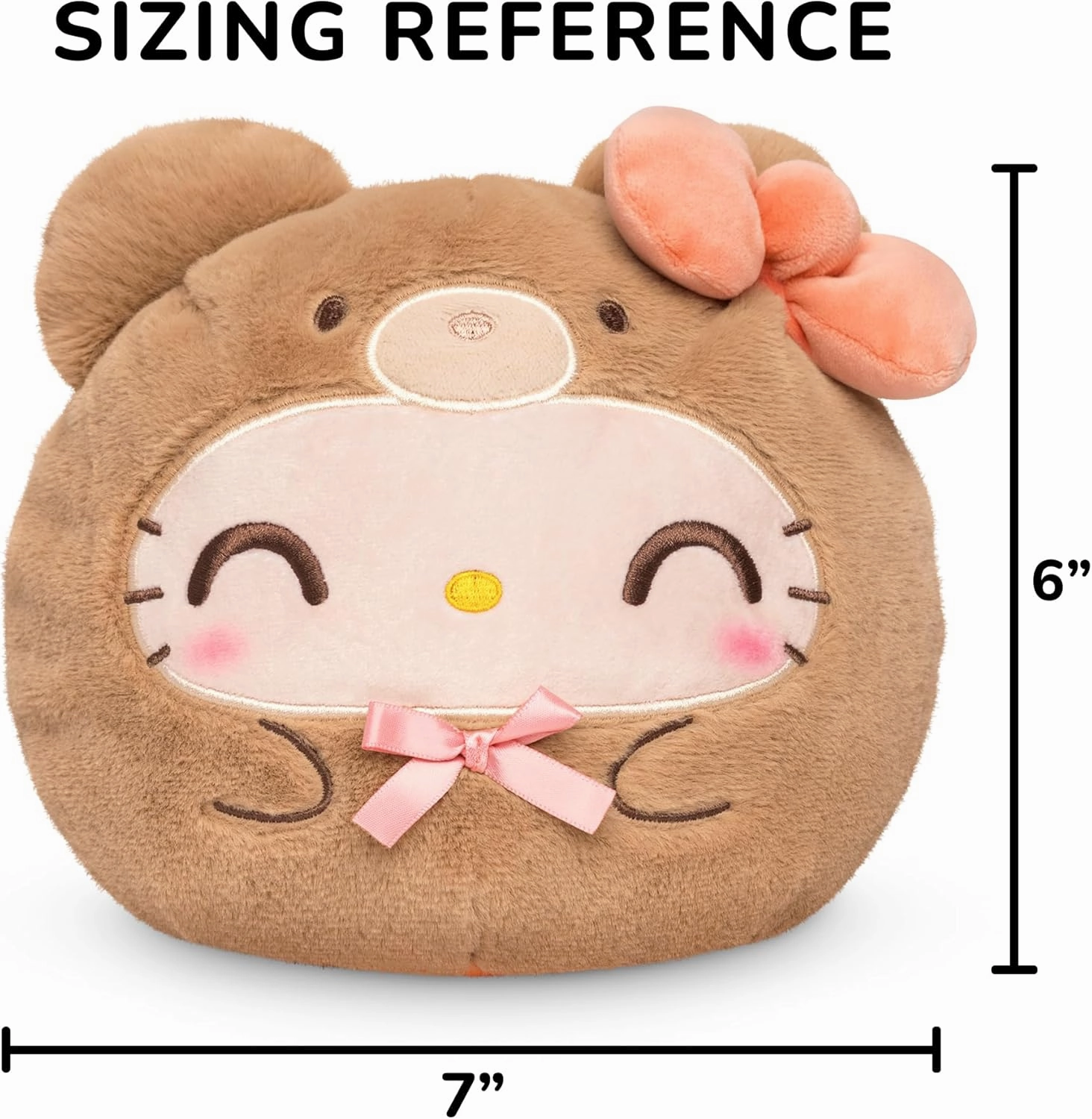 TeeTurtle Hello Kitty Teddy Bear Reversible 6" Plushie - Officially Licensed Sanrio - Cute Kawaii Soft Stuffed Animal