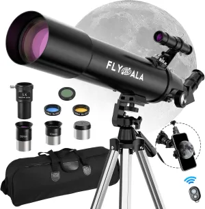 Telescope for Kids and Adults,80mm Aperture 600mm Focal Length Beginners Astronomical Telescope for Adults high Powered (30X-750X),Refractor Astronomy telescopes Kids 6-8 8-12 Over 5 Year Old