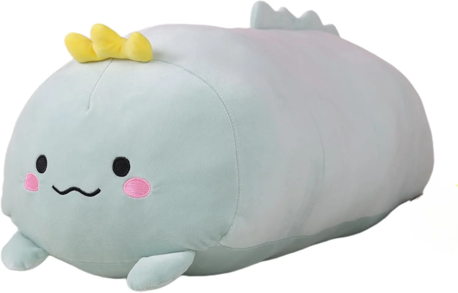 TemBe 23.6 inch Cute Large Dinosaur Plush Stuffed Animal Pillow, Very Soft Squish Mellow Hugging Toy Gifts for Bedding, Kids Sleeping Cute Pillow (Green Dinosaur)