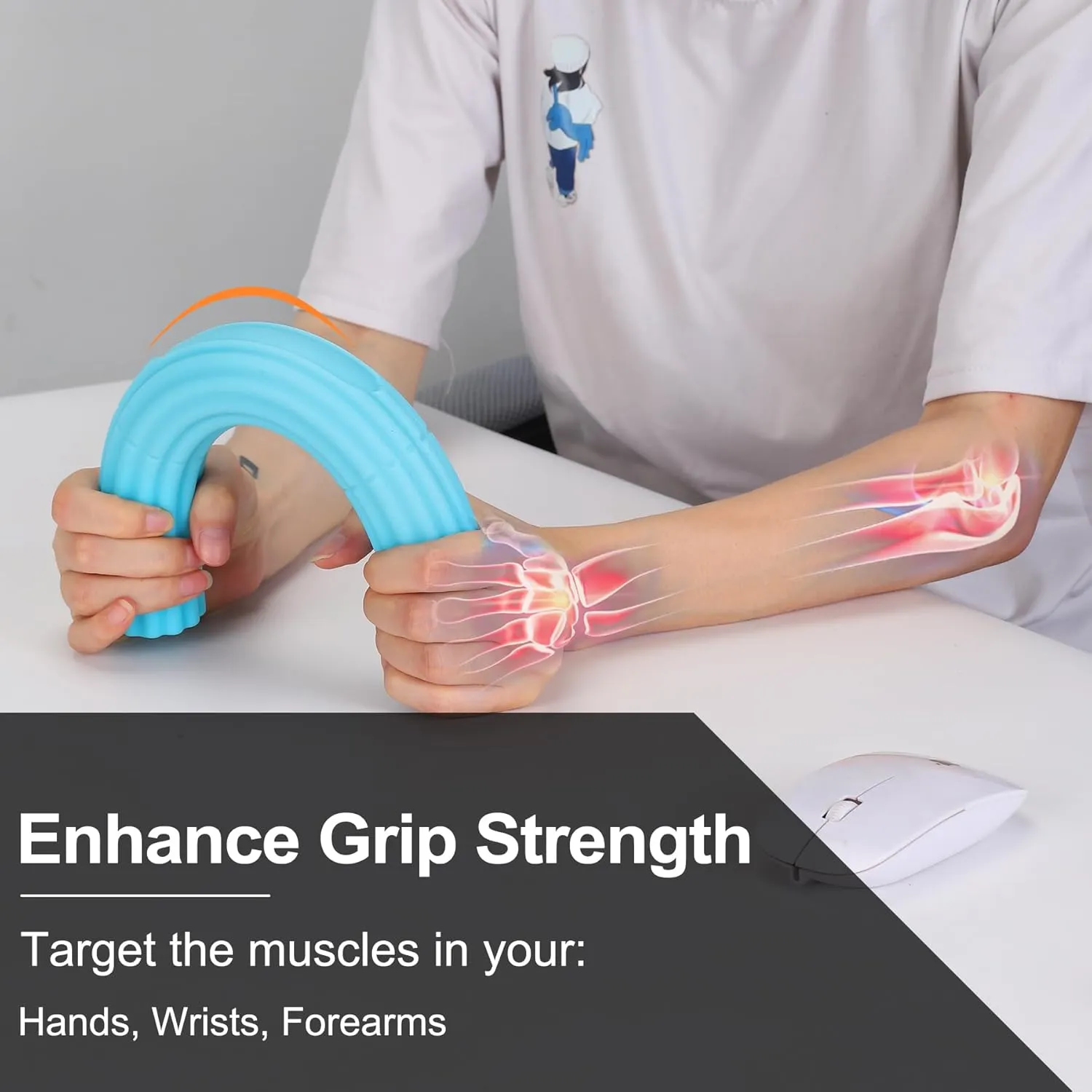 Tennis Elbow Therapy Flexible Bar, Flex Therapy Bar Strengthener, Resistance Bar for Golfers Elbow, Tendonitis, Wrist, Forearms Pain Relief (TPR-Red, Green and Blue)