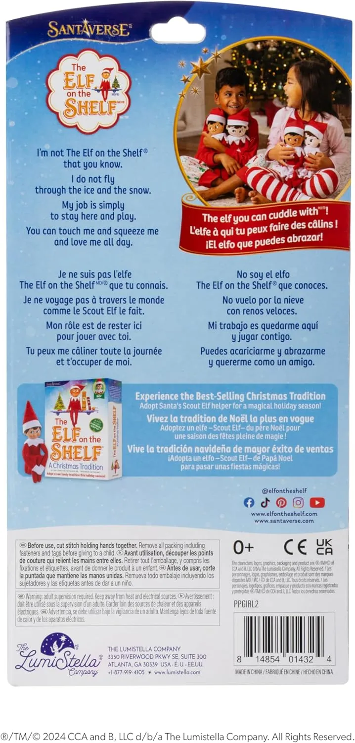 The Elf on the Shelf Plushee Pals - 17-inch The Elf on the Shelf Scout Elf Plush Toys - Huggable and Lovable Blue Eyed Girl Stuffed Elf Plush