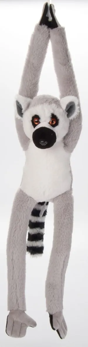 The Petting Zoo Hanging Ring-Tailed Lemur Stuffed Animal Plushie, Gifts for Kids, Wildlife Animals, Lemur Plush Toy 20 Inches