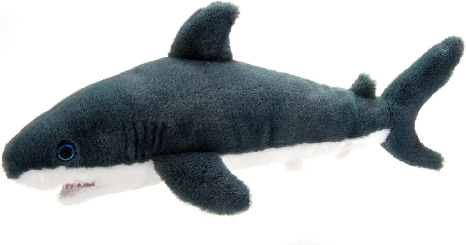 The Petting Zoo Mako Shark Stuffed Animal Plushie, Gifts for Kids, Earth Keeperz Sealife Animals, Zoologee Grey Mako Shark Plush Toy, 21 inches