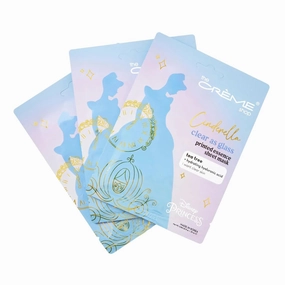 The Crème Shop Cinderella Printed Essence Sheet Mask - Clear As Glass, Paraben-Free, Sulfate-Free & Cruelty-Free Korean Face Mask (Set of 3)