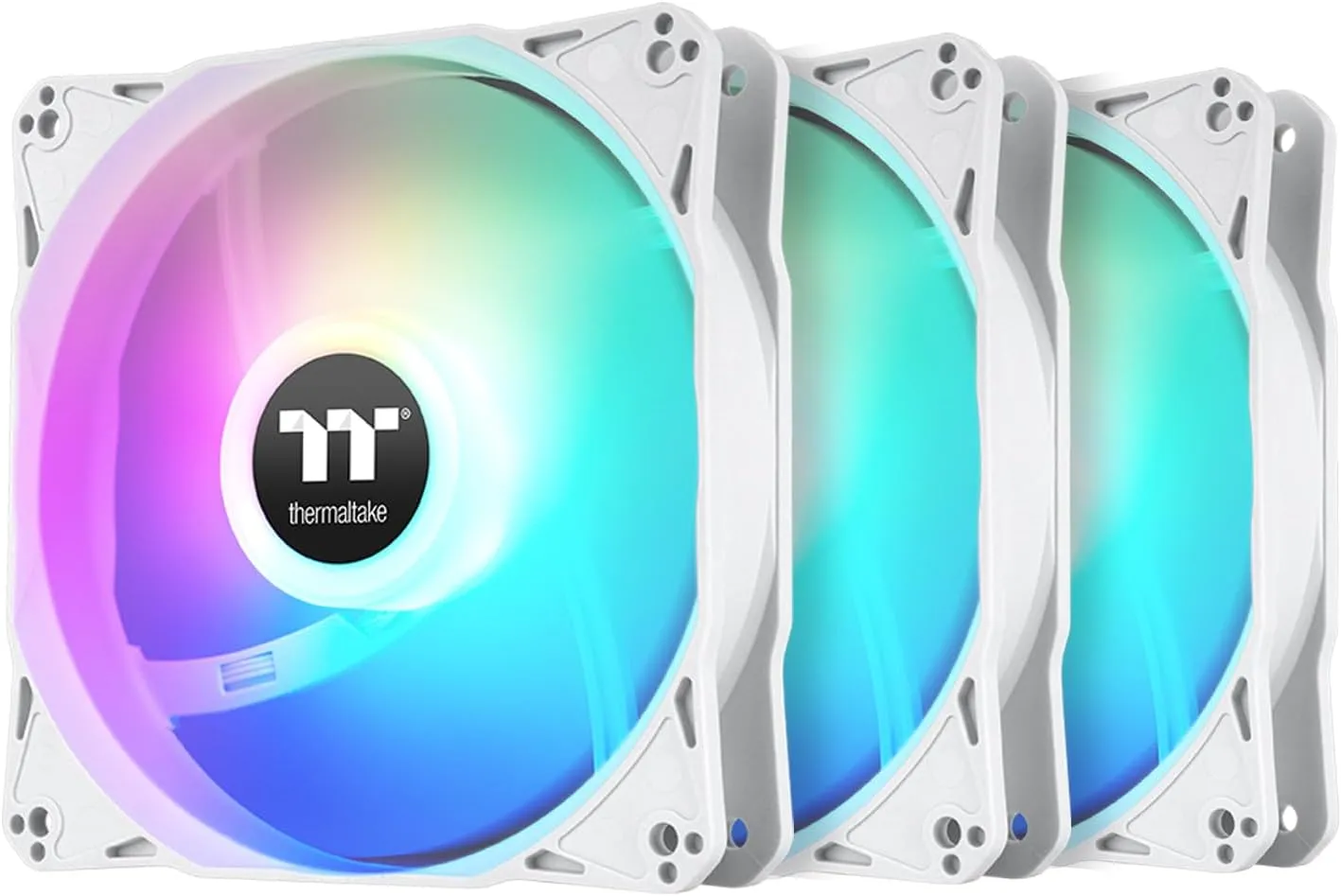 Thermaltake LE120 ARGB PWM Fan White (3 Pack), PWM Controlled 500~1500 RPM, 5V Motherboard Sync, 16.8 Million Colors 9 Addressable LEDs, 66.1 CFM, 120mm Hydraulic Bearing, Case Fan, CL-F205-PL12SW-A