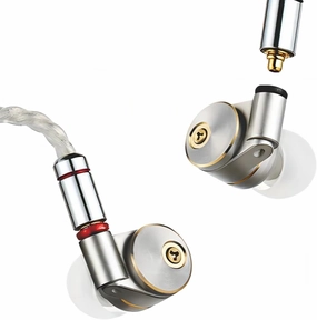 TINHIFI CNT Driver in-Ear Monitor Earbuds with All Frequency Stereo Sound Comfortable Headphones, Metal Case, Detachable Silver-Copper Cable for Audiophile Musician (No Mic)