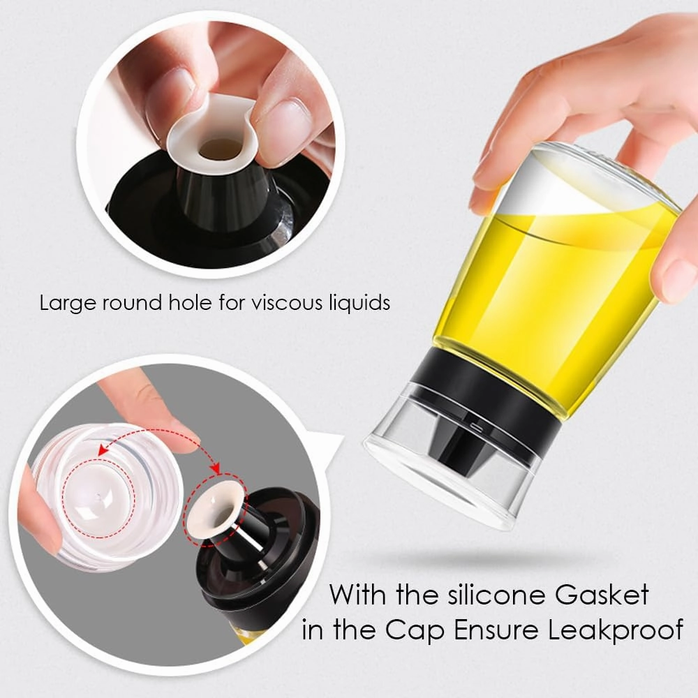 TINMIX Leak-proof Oil Dispenser Bottle for Outdoor Camping, 160 ml/5.4 oz Glass Olive Oil and Vinegar Cruet, Well Sealed for Picnic Kitchen, 4 Pack