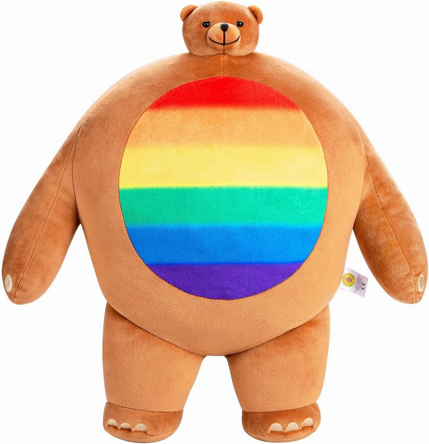 TINY HEADED KINGDOM Pride Pip Bear, Adorable Stuffed Animal for Girls & Boys, Big Plushie Small Head, 15 inches