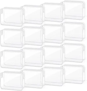 TISRATOK 16 PCS Clear Makeup Bag, Travel Essentials Toiletry Bag, Transparent PVC Cosmetic Organizer Toy Storage Pouch for Women Men - WHITE,Large