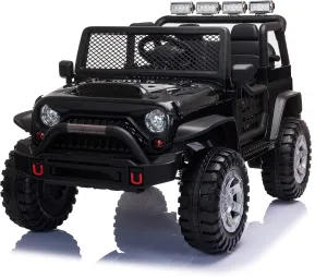TOBBI 12V Kids Ride On Car, Electric Vehicles Jeep Car with Remote Control, Music, MP3 Player, Lighting, Black