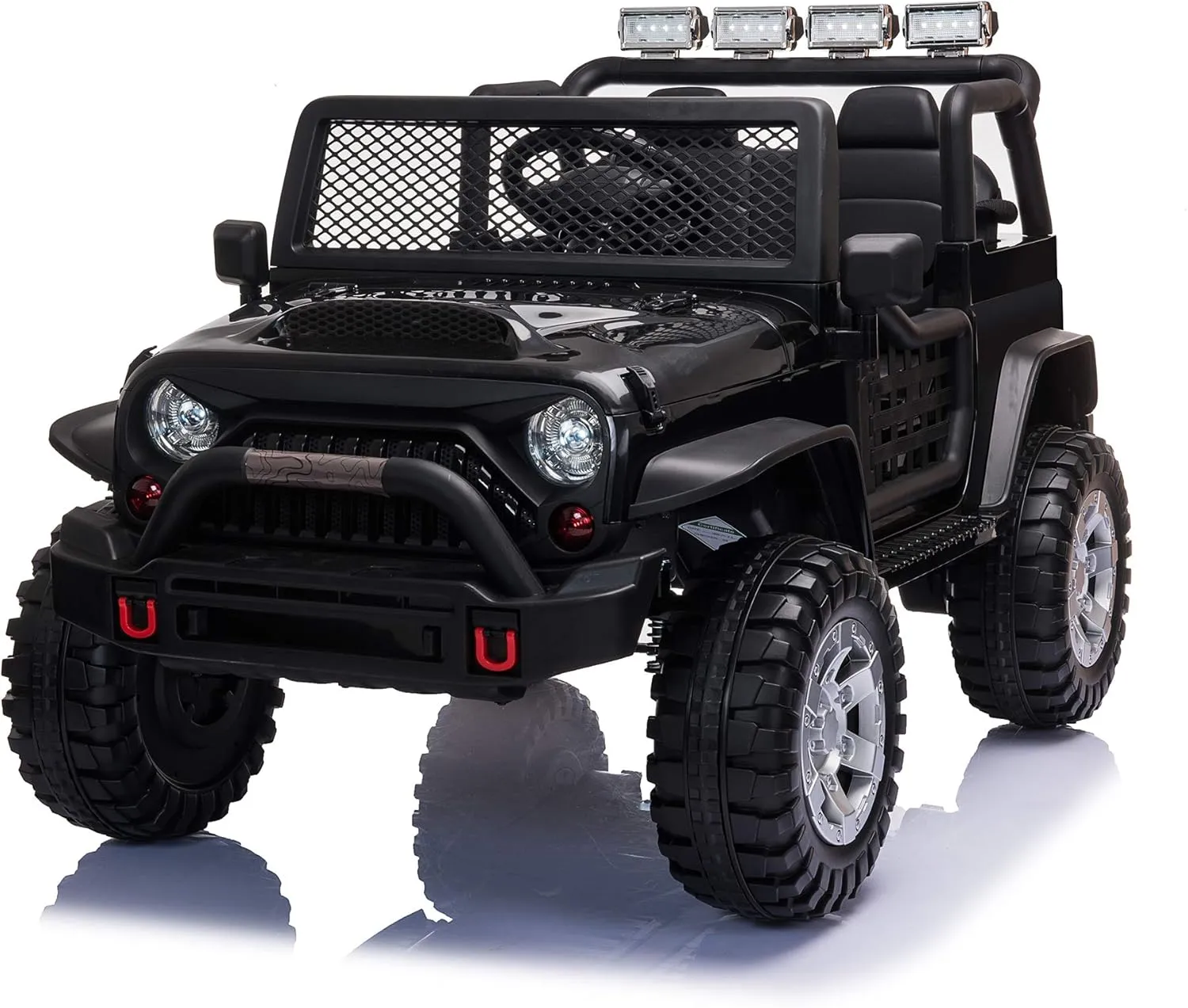 TOBBI 12V Kids Ride On Car, Electric Vehicles Jeep Car with Remote Control, Music, MP3 Player, Lighting, Black