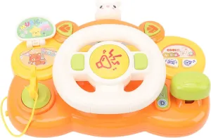 Toddler Driving Toys, Simulated Education, Musical Steering Wheel Toys, Sound Light for Boys and Girls (Bunny)