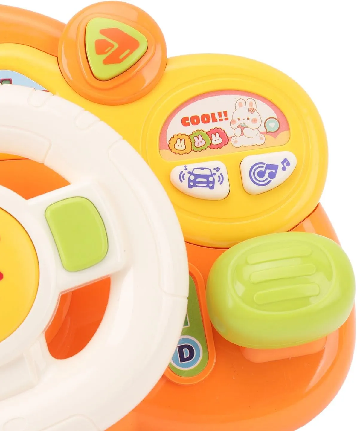 Toddler Driving Toys, Simulated Education, Musical Steering Wheel Toys, Sound Light for Boys and Girls (Bunny)