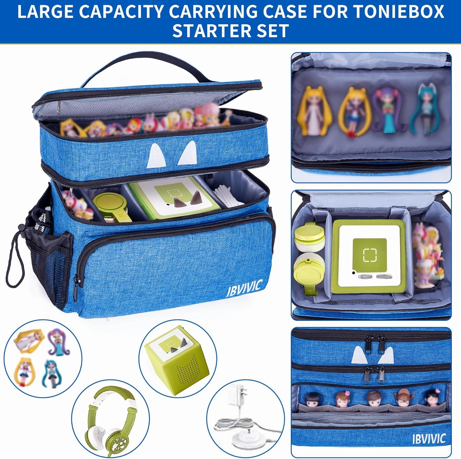Toniebox Carrying Case Cute Tonie Travel Case for Toniebox Start Set Figures and Accessories