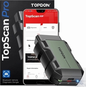 TOPDON TopScan Pro, Wireless OBD2 Scanner Bluetooth for iOS & Android, Diagnostic Scan Tool All System for Car, Bi-Directional Scanner, Code Reader with 13  Hot Reset Service, FCA AutoAuth