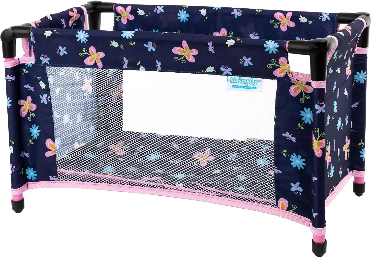 Toy Baby Crib for Dolls, Travel-Friendly Doll Bed for Baby Dolls, Baby Doll Crib for 18-Inch Dolls, Foldable Doll Bed with Carry Bag for 3  Years Girls, Easy Assembly Realistic Baby Doll Bed KP0400I