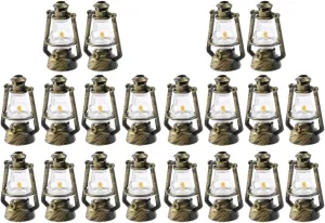 TOYANDONA 20pcs Miniature Kerosene Lamps for Doll House Decor Retro Lanterns Vintage-Style Scene Accessories Creative Mini Home Decoration Environmental-Friendly Design