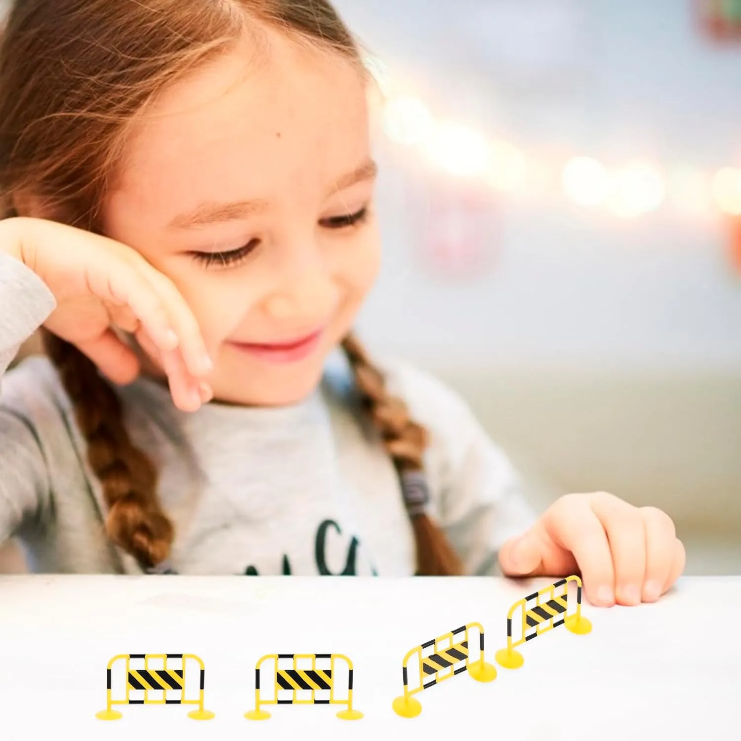 TOYANDONA 72 Pcs Mini Traffic Road Signs & Barricades Set - Educational, Language Skills & Social Studies - Traffic Safety Theme - Unisex - Ages Infant