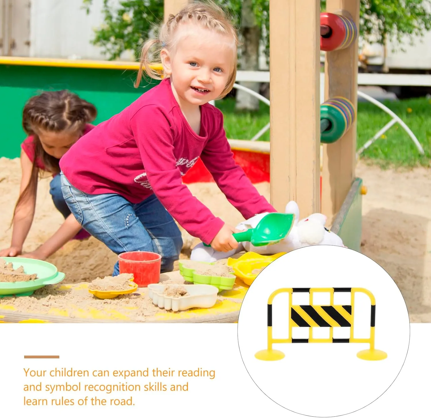 TOYANDONA 72 Pcs Mini Traffic Road Signs & Barricades Set - Educational, Language Skills & Social Studies - Traffic Safety Theme - Unisex - Ages Infant