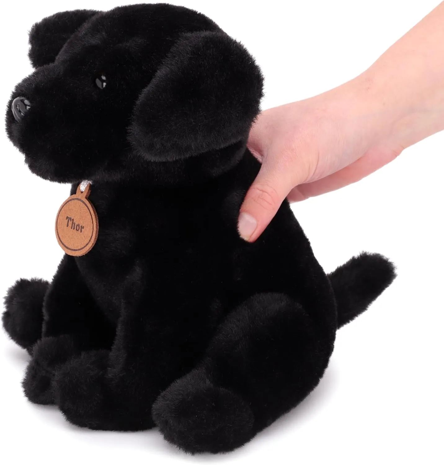 Toyland® 25cm (10") Thor The Black Labrador Soft Toy - Sitting Down Plush Dog - Suitable from Birth