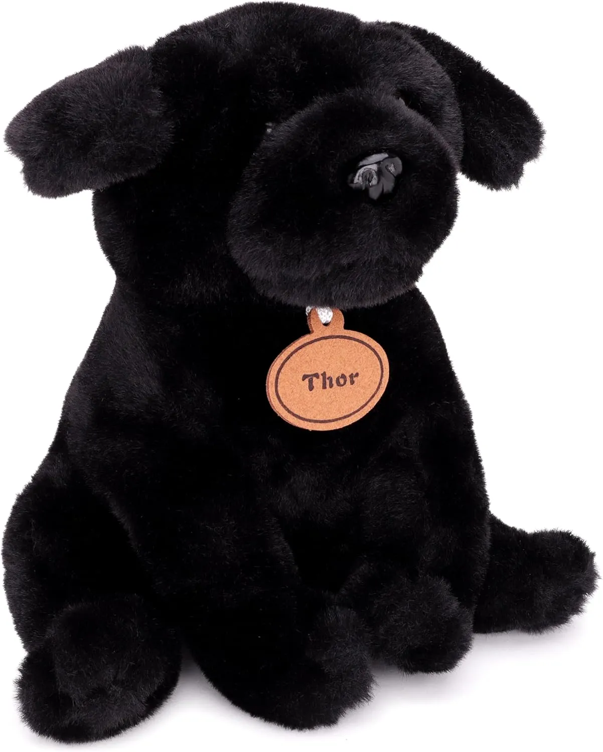 Toyland® 25cm (10") Thor The Black Labrador Soft Toy - Sitting Down Plush Dog - Suitable from Birth