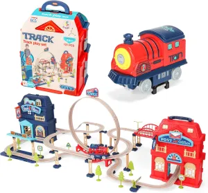 Train Track Set for Kids, Toy Train Set for Boy & Girls, Christmas Train Track Gift Set(131 Pcs Loop Track Set)