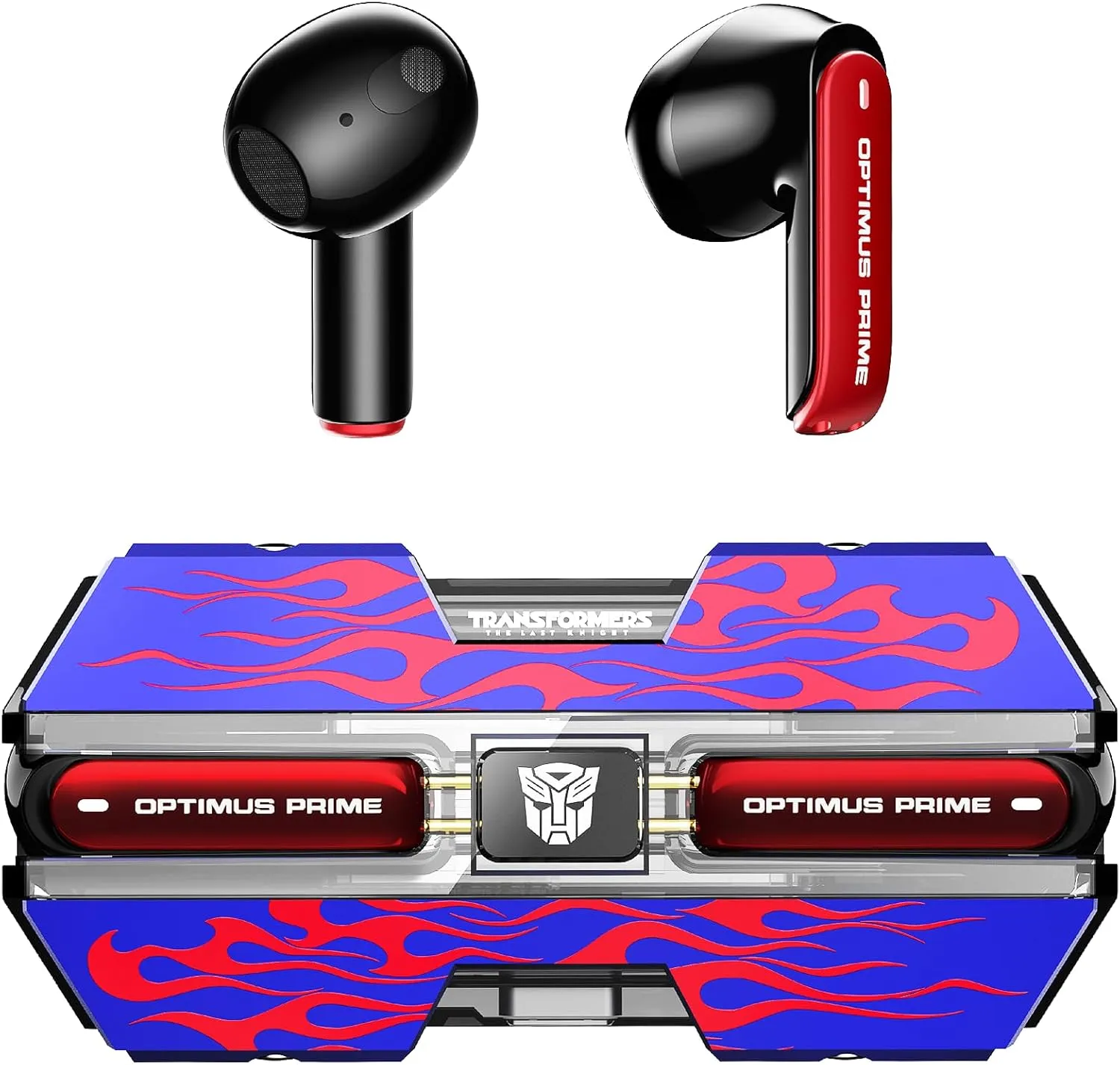 Transformers TF-T01 True Wireless Earbuds Wireless Bluetooth 5.4 Ear Buds Deep Bass Sound Earbud with Smart Noise Cancelling Mic IPX5 Waterproof in Ear Earphones for Android iOS Blue Optimus Prime