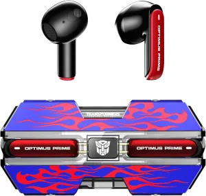 Transformers TF-T01 True Wireless Earbuds Wireless Bluetooth 5.4 Ear Buds Deep Bass Sound Earbud with Smart Noise Cancelling Mic IPX5 Waterproof in Ear Earphones for Android iOS Blue Optimus Prime