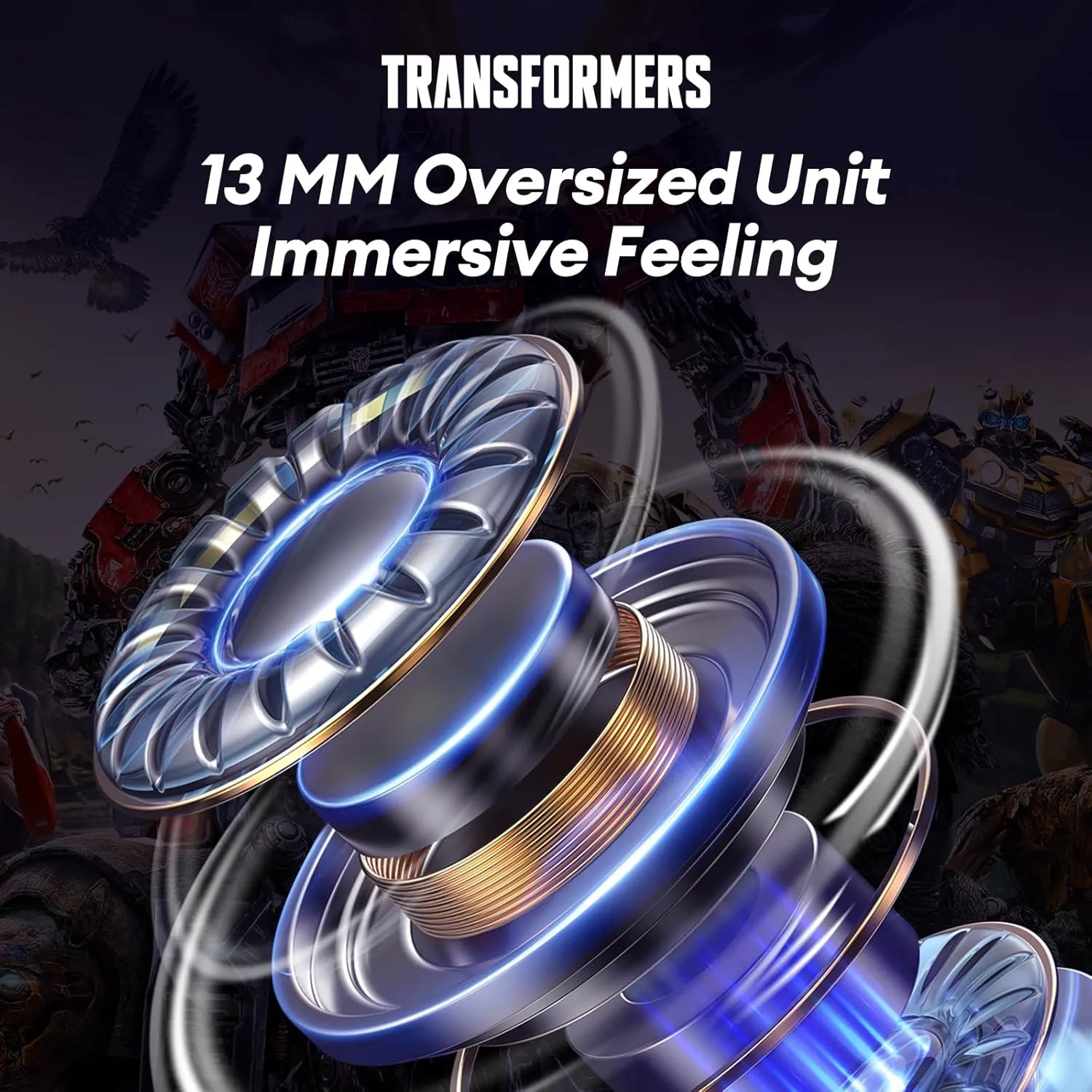 Transformers TF-T01 True Wireless Earbuds Wireless Bluetooth 5.4 Ear Buds Deep Bass Sound Earbud with Smart Noise Cancelling Mic IPX5 Waterproof in Ear Earphones for Android iOS Blue Optimus Prime