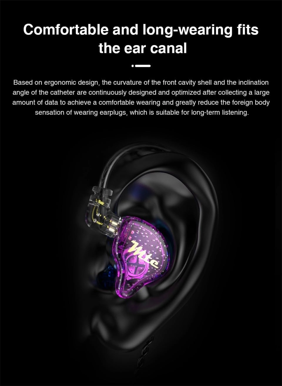 TRN MTE in Ear Monitor Earbuds 10mm Dynamic Driver Headphones Earphones Wired in Ear Buds 3.5MM Jack with Removable 2Pin Cable for Singers Band Audiophile(Purple,Without Mic)