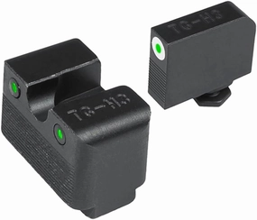 TRUGLO Tritium Pro Night Sights, Compatible with Glock Handgun Models | Compact Durable Glow-in-The-Dark Front & Rear Gun Sight Set with Focus Lock Front Ring