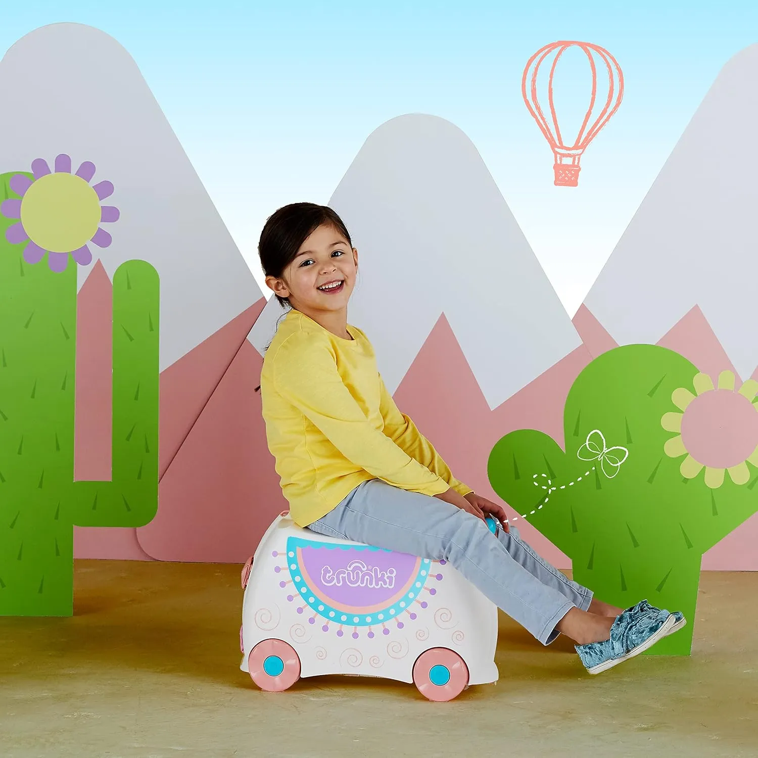 Trunki Hand Luggage and Children's Suitcase for Sitting On | Children's Risen Gift for Girls and Boys | Trolley, Pink