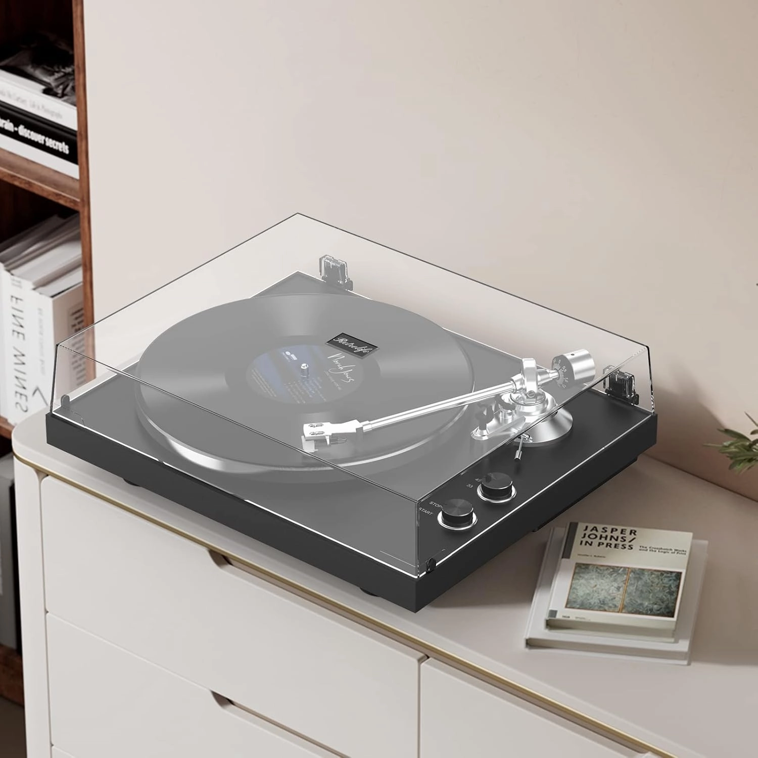 Turntables Record Player Wireless Output Connectivity Vinyl Player Belt-Drive Turn Tables Support 33&45 RPM Speed Phono Line Output USB Digital to PC Recording ATN3600L MM Cartridge Black