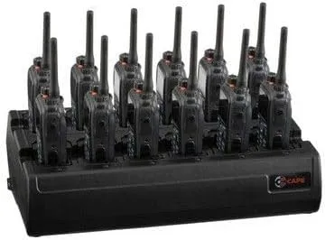 Twelve Bay Rapid Desk Charger for Kenwood NX-300K4 Rechargeable Two Way Radio (Built-in Power Supply)