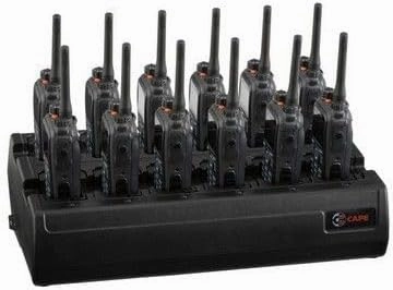 Twelve Bay Rapid Desk Charger for Kenwood KNB-24L Rechargeable Two Way Radio (Built-in Power Supply)