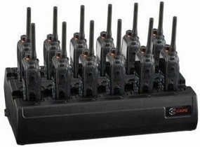 Twelve Bay Rapid Desk Charger for Kenwood KNB-24L Rechargeable Two Way Radio (Built-in Power Supply)