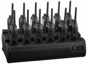 Twelve Bay Rapid Desk Charger for Kenwood TK-2160E Rechargeable Two Way Radio (Built-in Power Supply)