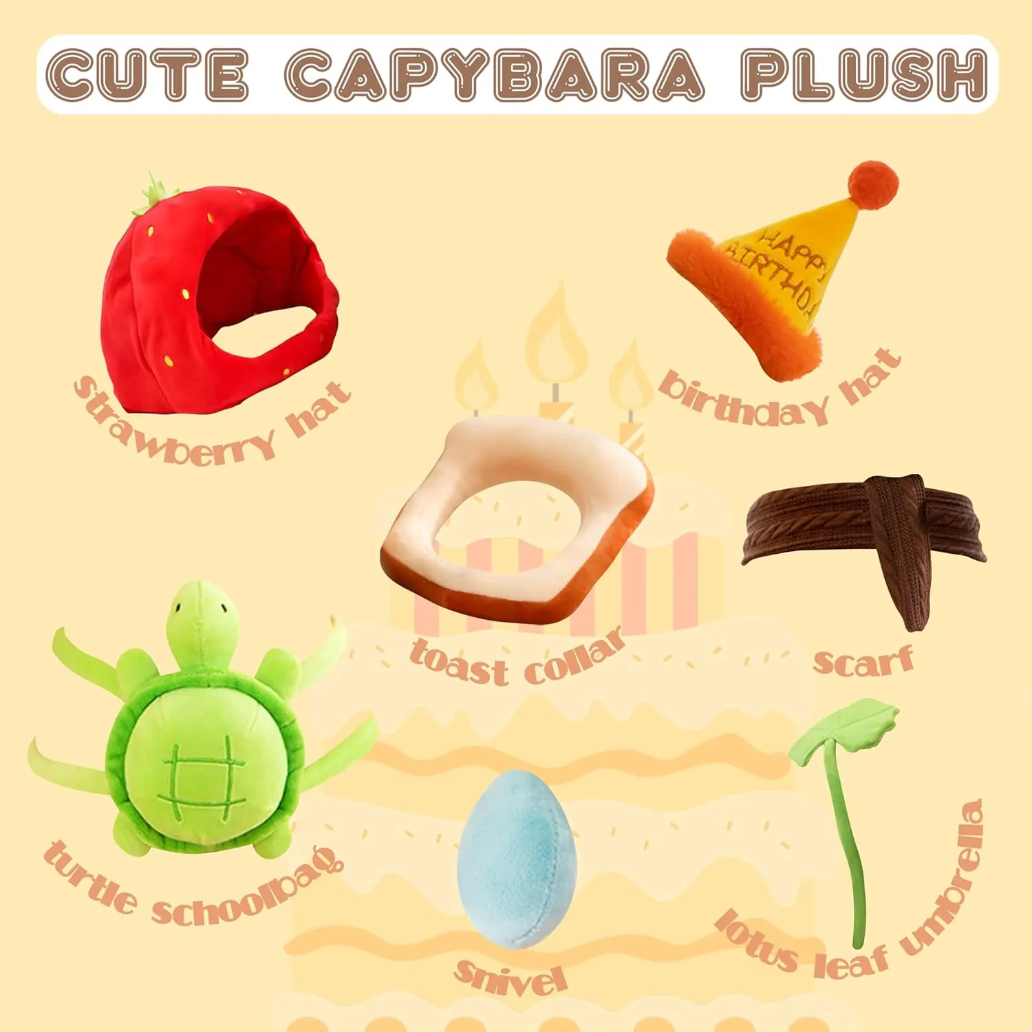 TXDRRA Capybara Plush Toy,Cute Capybara Stuffed Animal,Soft Brown Capybara Plushie,Gifts for Boys and Girls (Scarf Capybara, 17 inches)