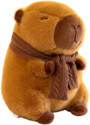 TXDRRA Capybara Plush Toy,Cute Capybara Stuffed Animal,Soft Brown Capybara Plushie,Gifts for Boys and Girls (Scarf Capybara, 17 inches)