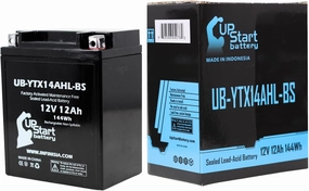UB-YTX14AHL-BS Battery Replacement for 1988 Cagiva T4 E Elefant 500 CC Motorcycle - Factory Activated, Maintenance Free, Motorcycle Battery - 12V, 12AH, UpStart Battery Brand