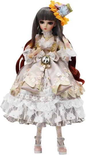UCanaan BJD Doll, 1/3 SD Dolls 24 Inch 18 Ball Jointed Doll DIY Toys with Clothes Outfit Shoes Wig Hair Makeup, Best Gift for Girls (Elera)