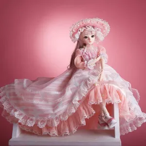 UCanaan BJD Doll, 1/3 SD Dolls 24 Inch 18 Ball Jointed Doll DIY Toys with Clothes Outfit Shoes Wig Hair Makeup, Best Gift for Girls (olinna)