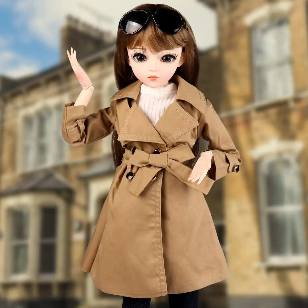 UCanaan BJD Doll, 1/3 SD Dolls 24 Inch 18 Ball Jointed Doll DIY Toys with Clothes Outfit Shoes Wig Hair Makeup, Best Gift for Girls (Sandy)
