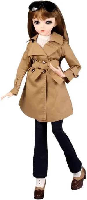 UCanaan BJD Doll, 1/3 SD Dolls 24 Inch 18 Ball Jointed Doll DIY Toys with Clothes Outfit Shoes Wig Hair Makeup, Best Gift for Girls (Sandy)