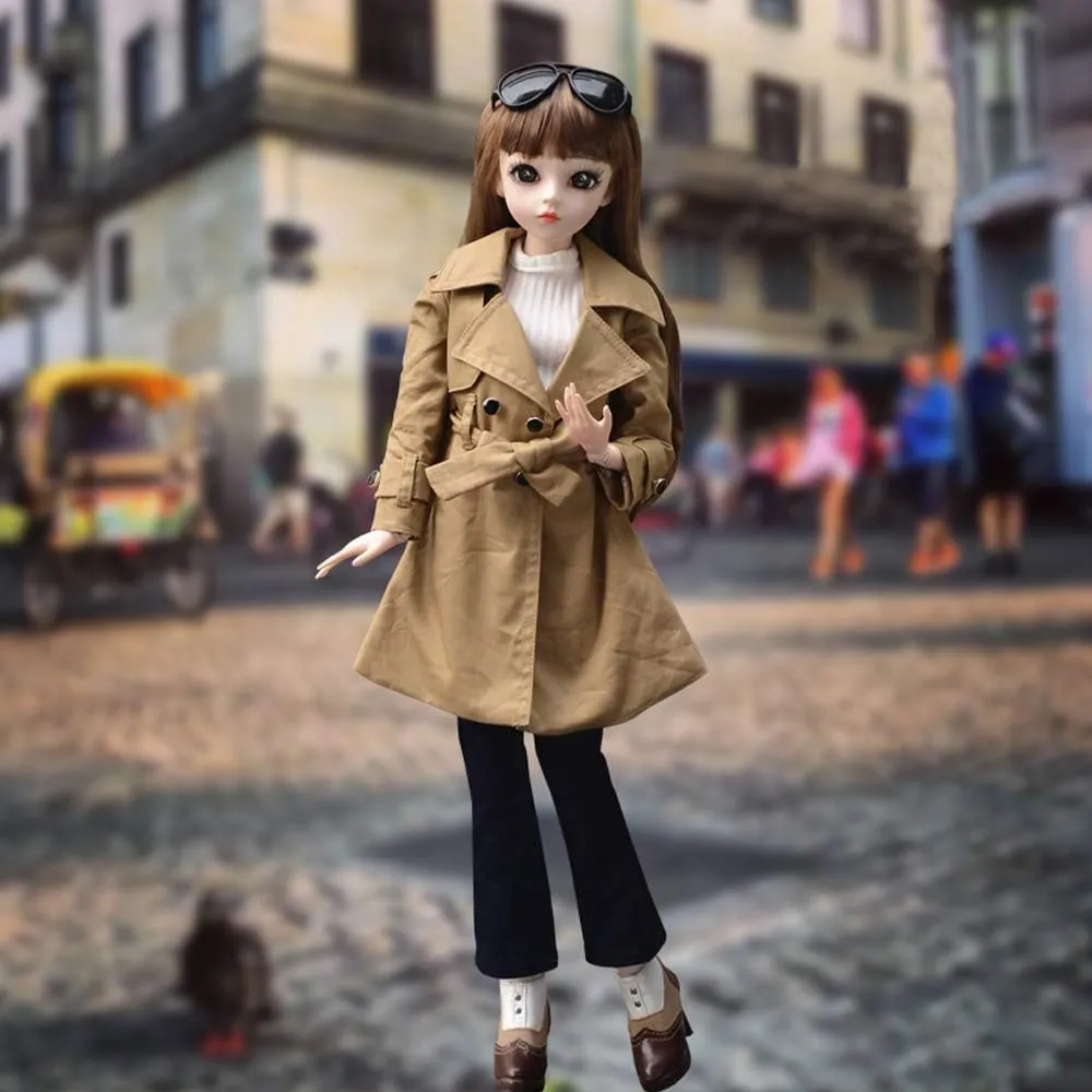 UCanaan BJD Doll, 1/3 SD Dolls 24 Inch 18 Ball Jointed Doll DIY Toys with Clothes Outfit Shoes Wig Hair Makeup, Best Gift for Girls (Sandy)